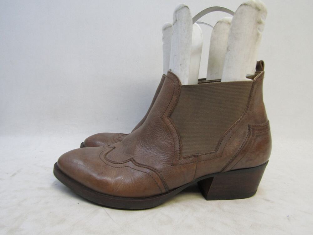 Bussola Size 38 EUR Brown Leather Chelsea Ankle Fashion Boots Bootie